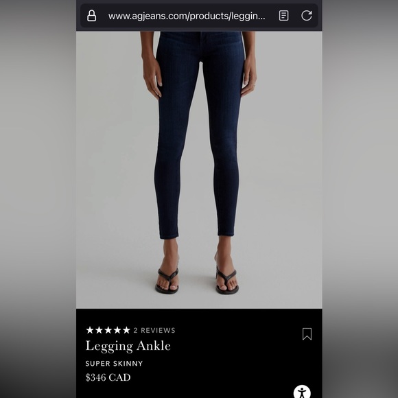 ❤️AG super skinny ankle jeans in Dark Wash - size 28 - Picture 10 of 10